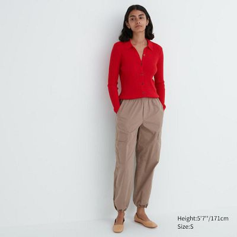 Women Uniqlo Easy Cargo Pants Beige | 9372450