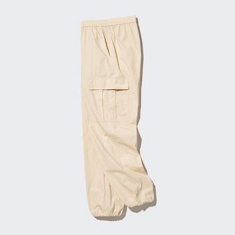 Women Uniqlo Easy Cargo Pants White | 4429780