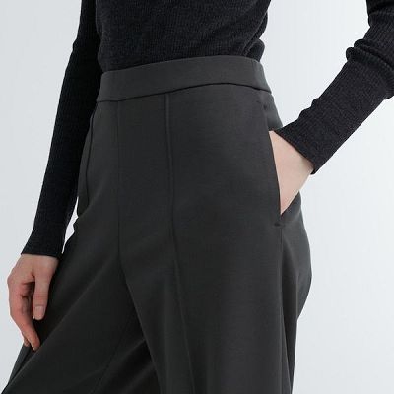Women Uniqlo Easy Wide Straight Pants Grey | 3770615