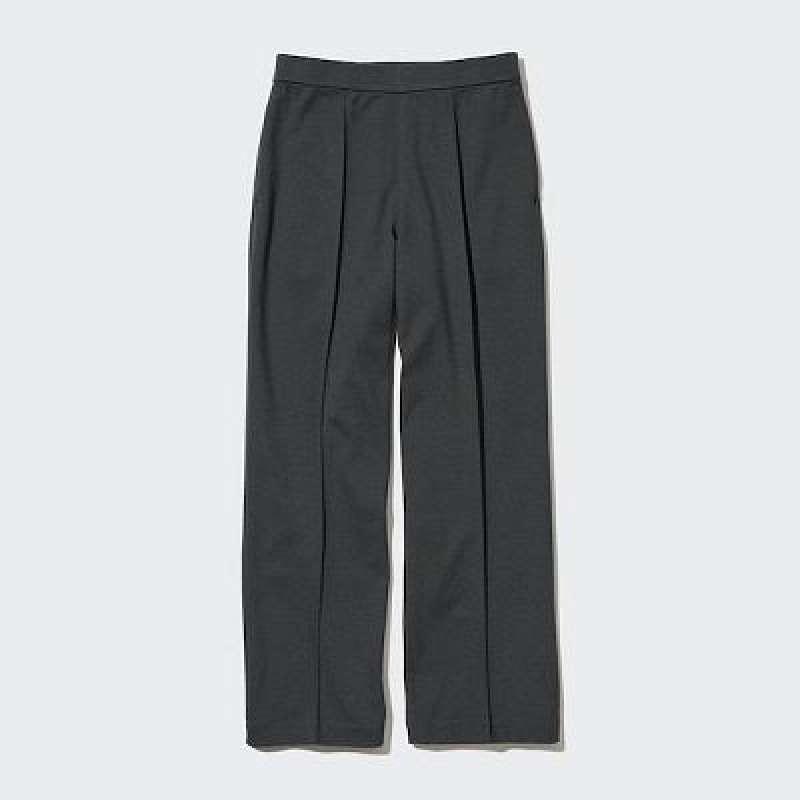 Women Uniqlo Easy Wide Straight Pants Grey | 3770615
