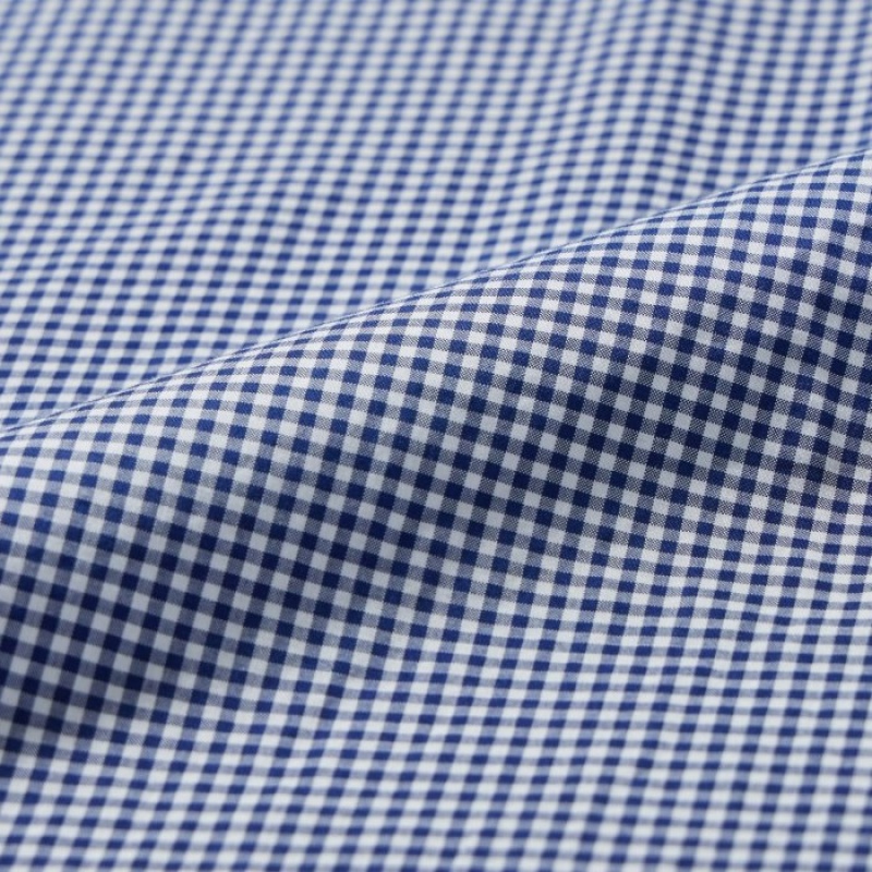 Women Uniqlo Extra Fine Cotton Broadcloth Checked Casual Shirts Blue | 1064491