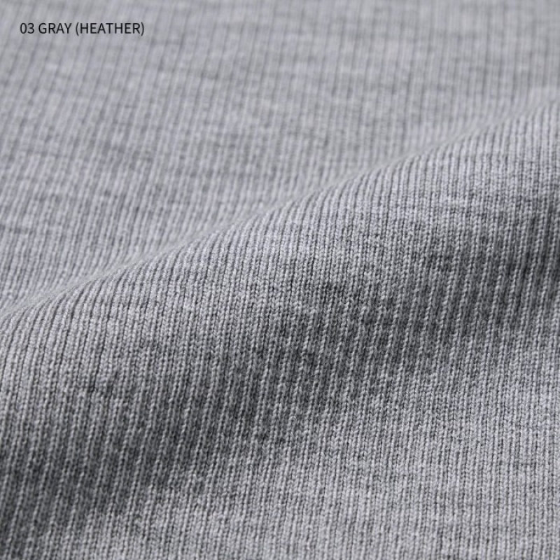 Women Uniqlo Extra Fine Merino Ribbed Turtleneck Long-Sleeve Sweaters Grey | 1169434