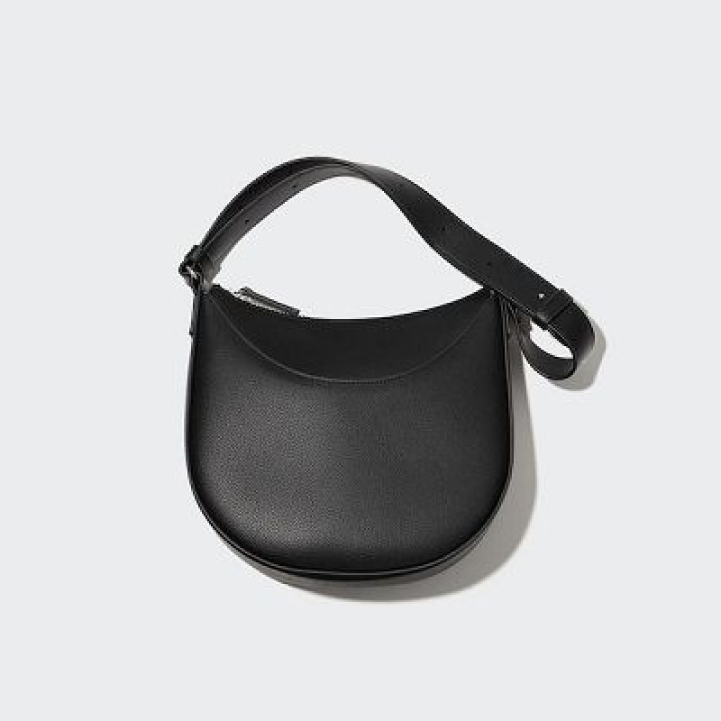 Women Uniqlo Faux-Leather One Handle Crossbody Bags Black | 5530190