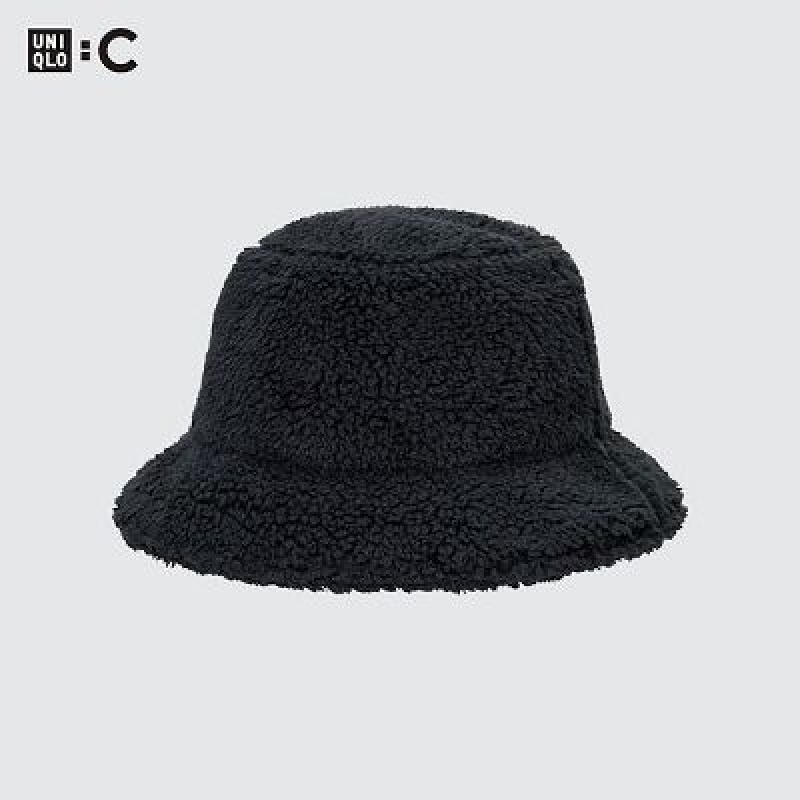 Women Uniqlo Faux Shearling Adjustable Hats Black | 2682422