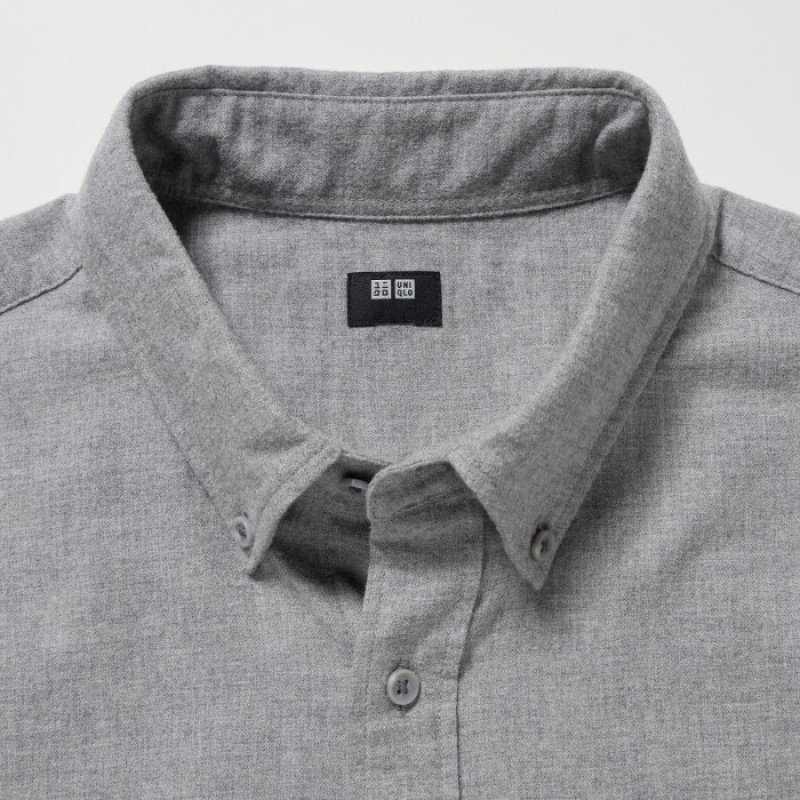 Women Uniqlo Flannel Casual Shirts Grey | 412226
