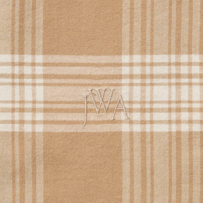 Women Uniqlo Flannel Checked Long-Sleeve Long Shirts Beige | 3749833