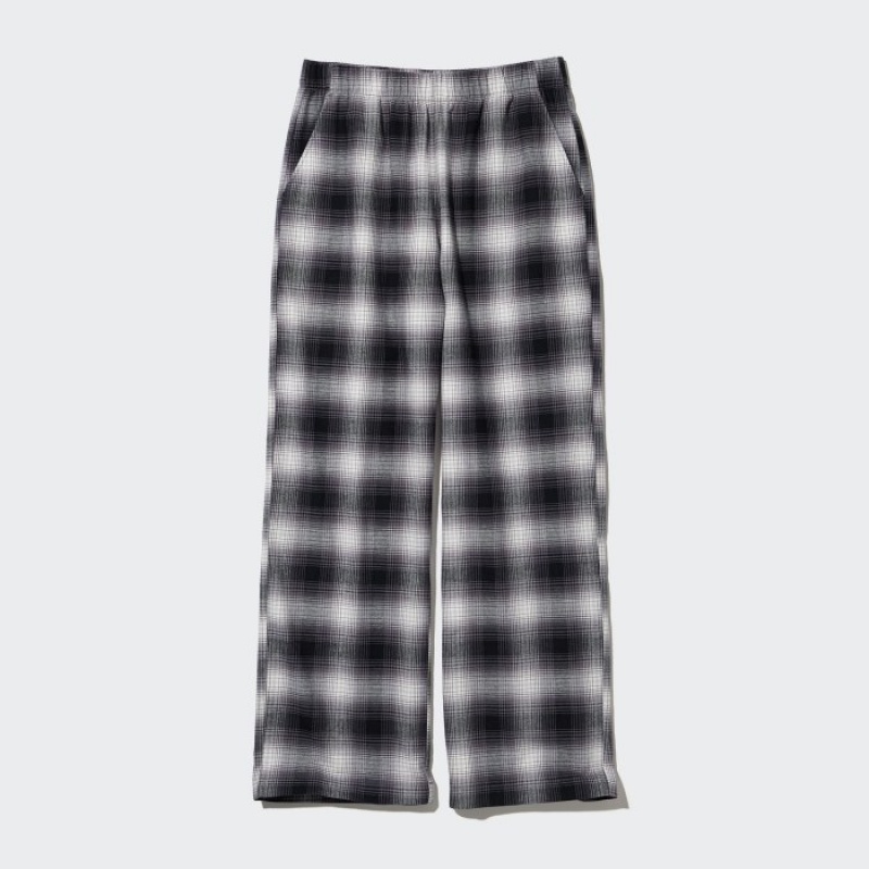 Women Uniqlo Flannel Checked Lounge Pants Red | 4150762