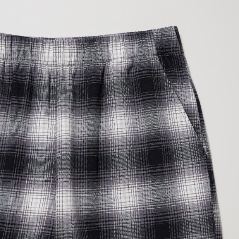 Women Uniqlo Flannel Checked Lounge Pants Red | 4150762