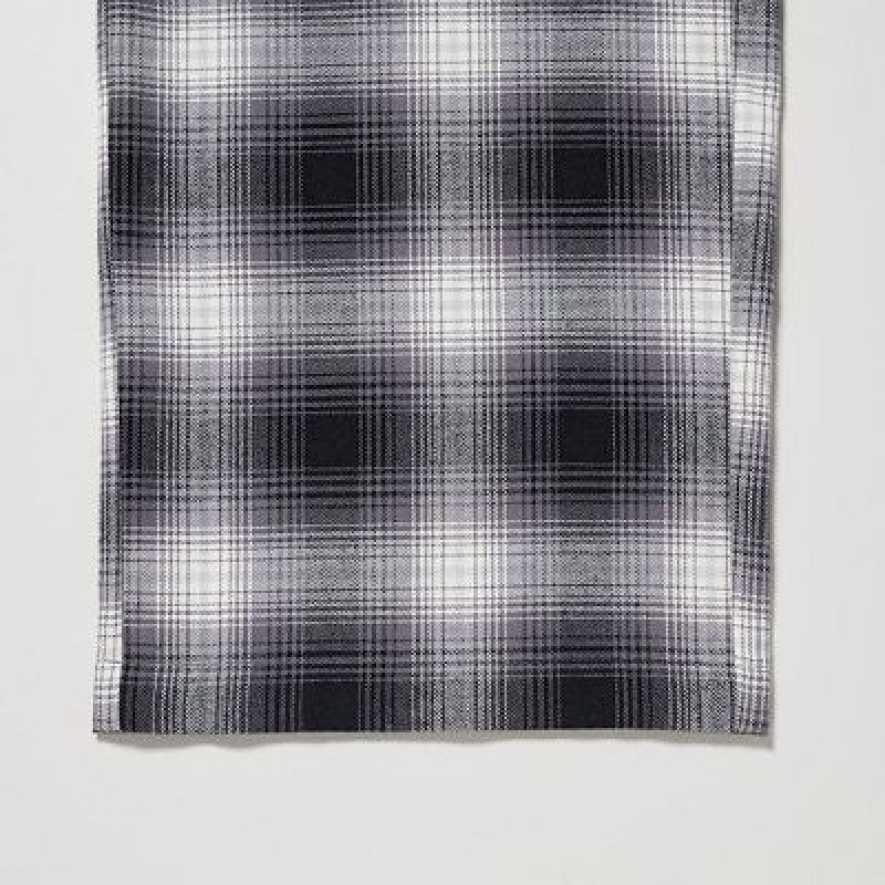 Women Uniqlo Flannel Checked Pants Grey | 5562