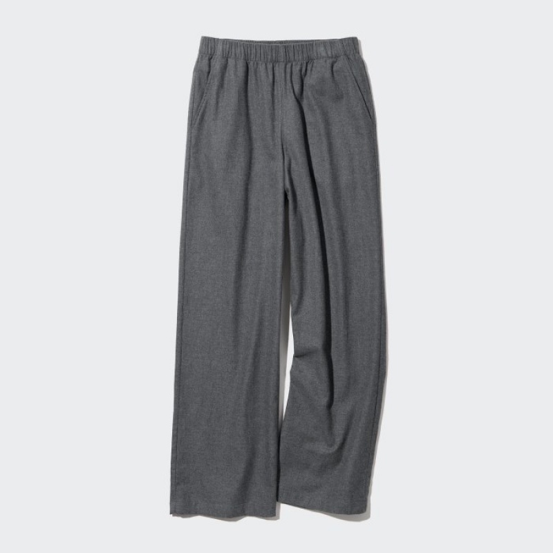 Women Uniqlo Flannel Lounge Pants Grey | 6275023