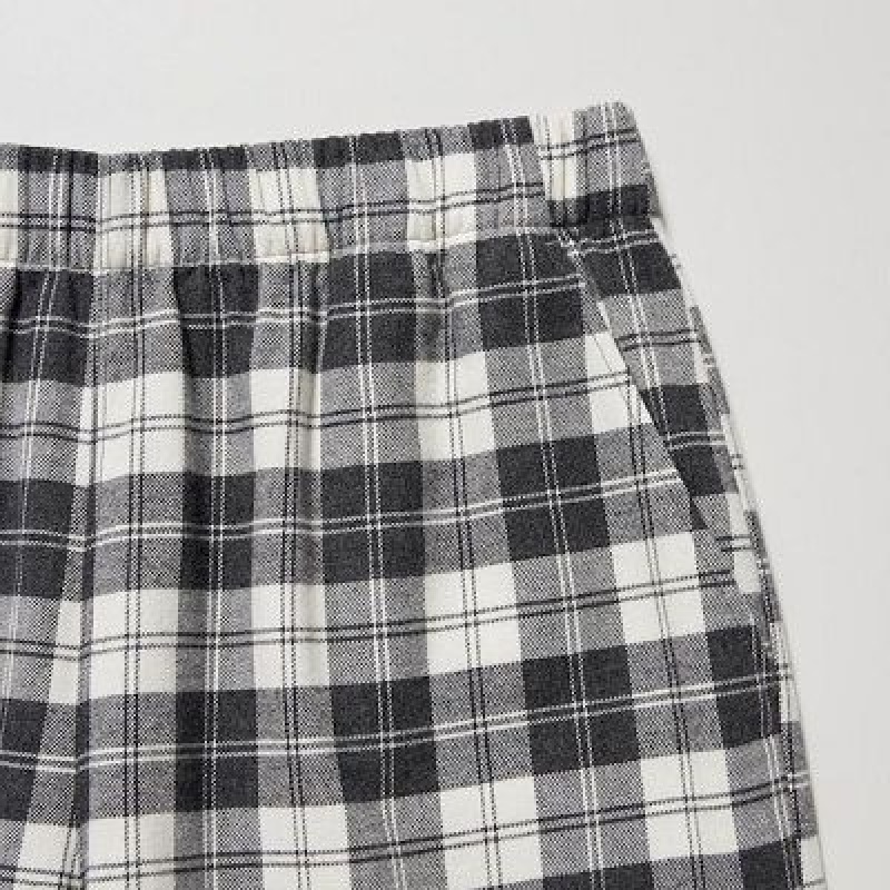 Women Uniqlo Flannel Pants Black | 4491195