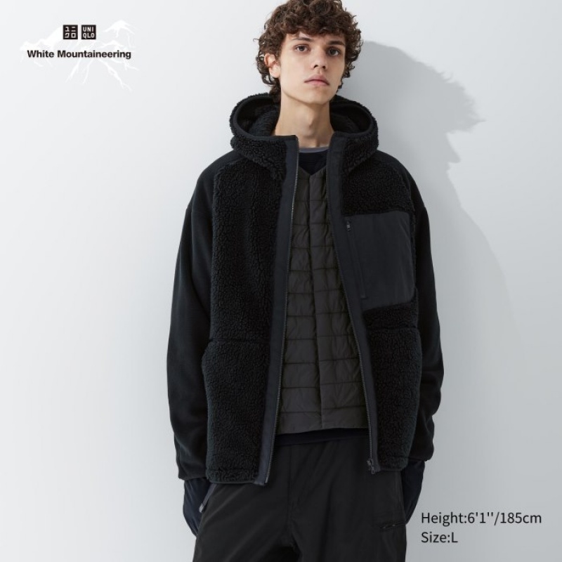Women Uniqlo Fleece Full-Zip Long-Sleeve Hoodie Black | 7846643