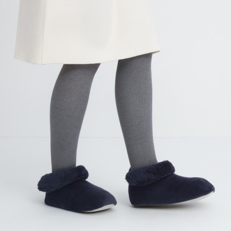 Women Uniqlo Fleece Room Slippers Navy | 3722728