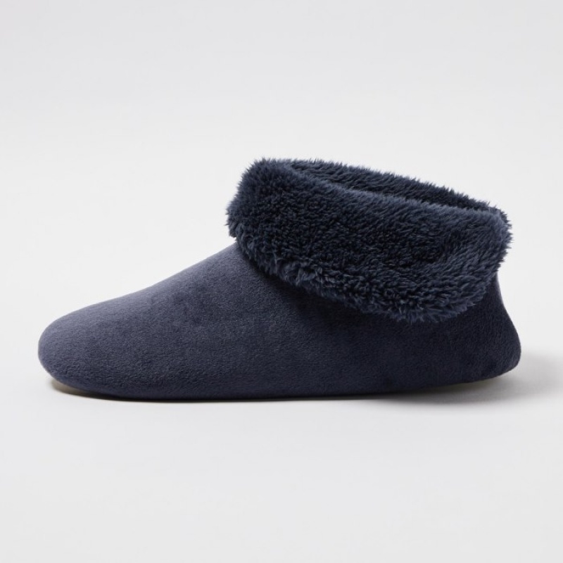 Women Uniqlo Fleece Room Slippers Navy | 3722728