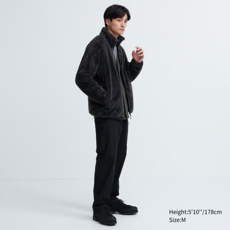 Women Uniqlo Fluffy Yarn Full-Zip Fleece Black | 986772