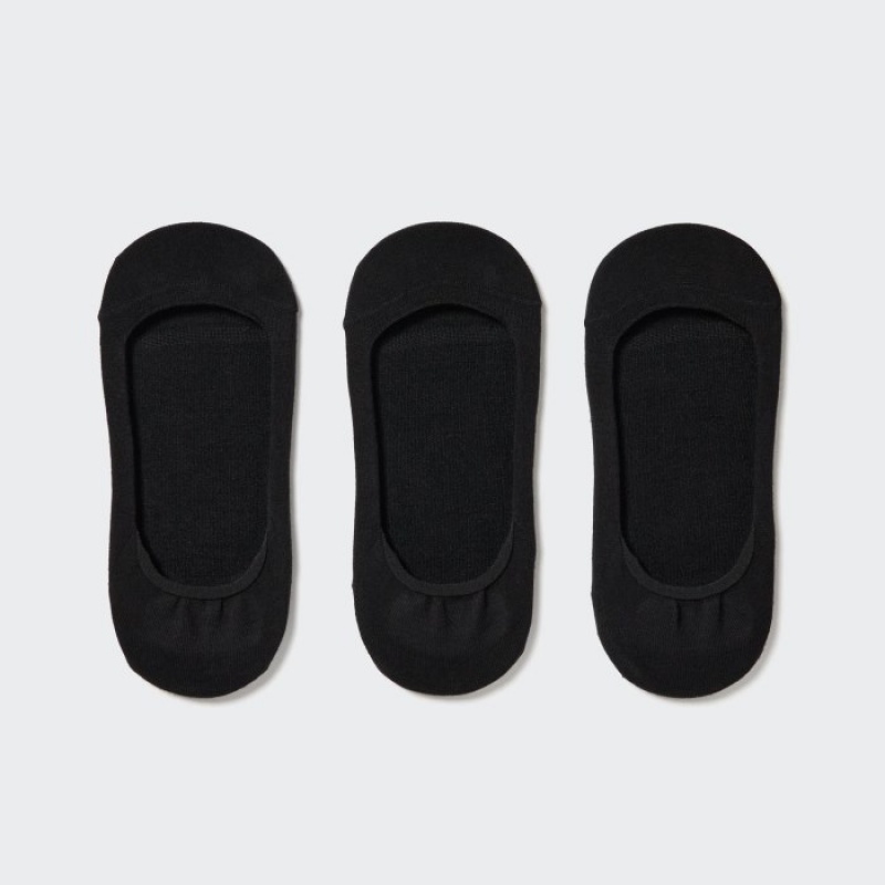 Women Uniqlo Footsies 3 Pack Low Cut Socks Black | 6432042