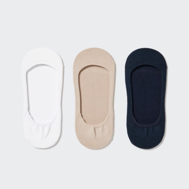 Women Uniqlo Footsies 3 Pack Low Cut Socks White | 5614908