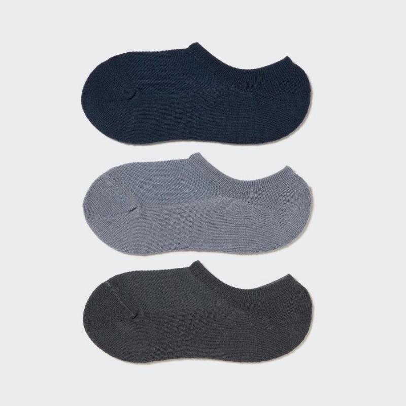 Women Uniqlo Footsies 3 Pack Sports Socks Navy | 2842391