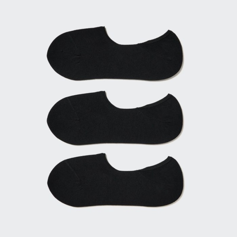 Women Uniqlo Footsies (3 Pairs) Socks Black | 9064266