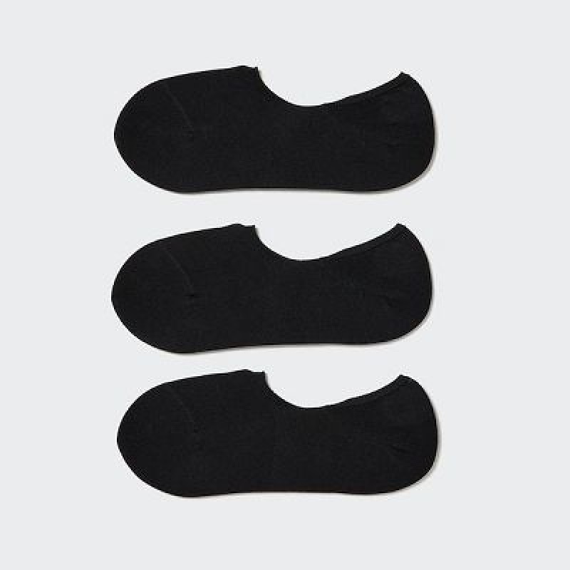 Women Uniqlo Footsies (3 Pairs) Socks Black | 4786950