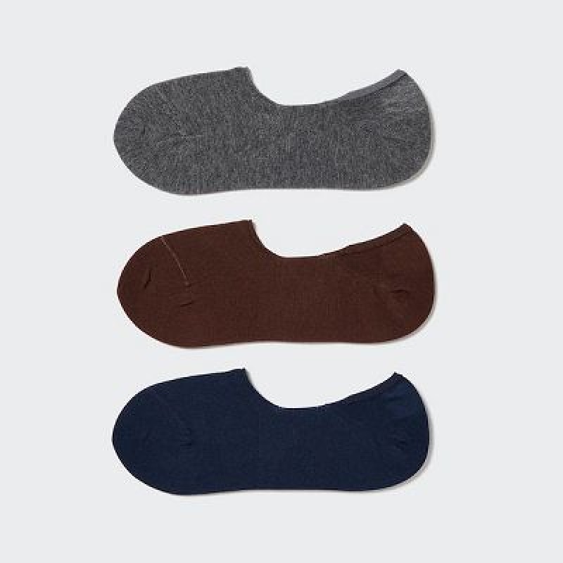 Women Uniqlo Footsies (3 Pairs) Socks Grey | 4635334