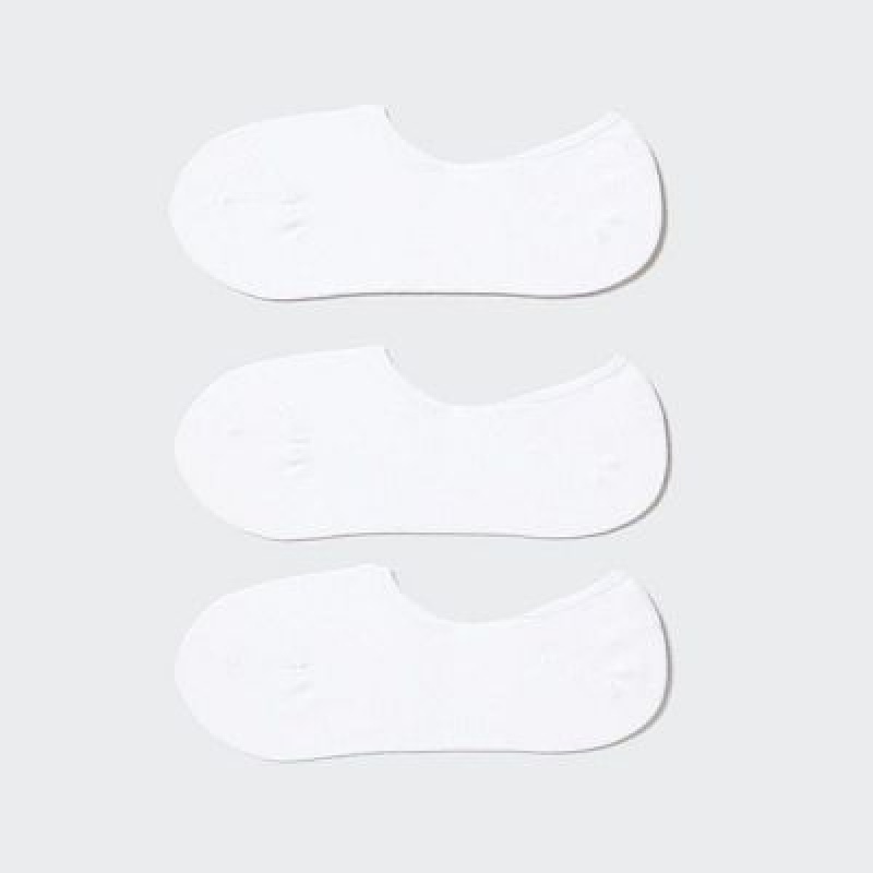 Women Uniqlo Footsies (3 Pairs) Socks White | 8008243
