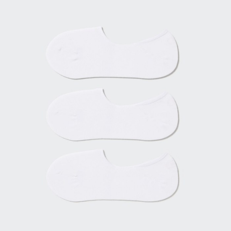Women Uniqlo Footsies (3 Pairs) Socks White | 1016318