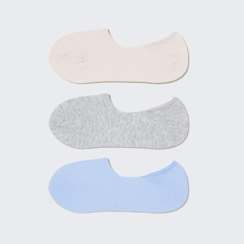 Women Uniqlo Footsies (3 Pairs) Socks White | 5553064