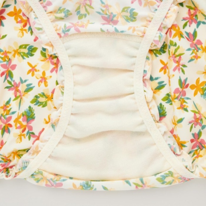 Women Uniqlo Frilled Mid-Rise Briefs Yellow | 7871712