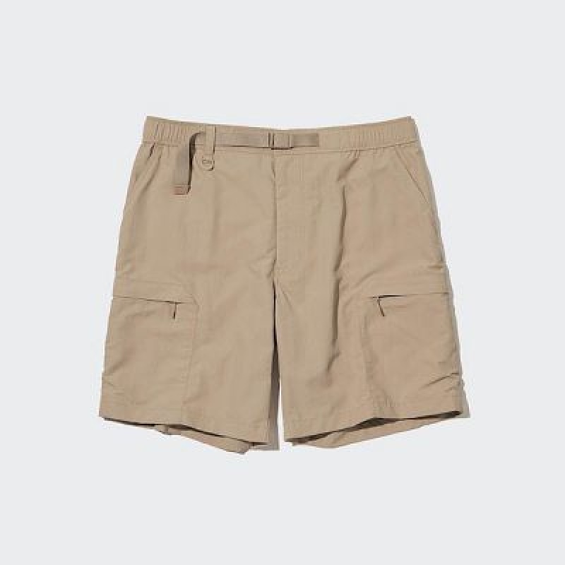 Women Uniqlo Geared Shorts Beige | 6555426