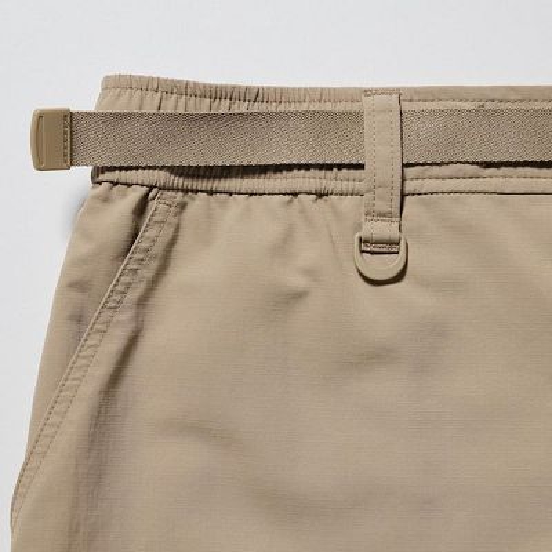Women Uniqlo Geared Shorts Beige | 6555426