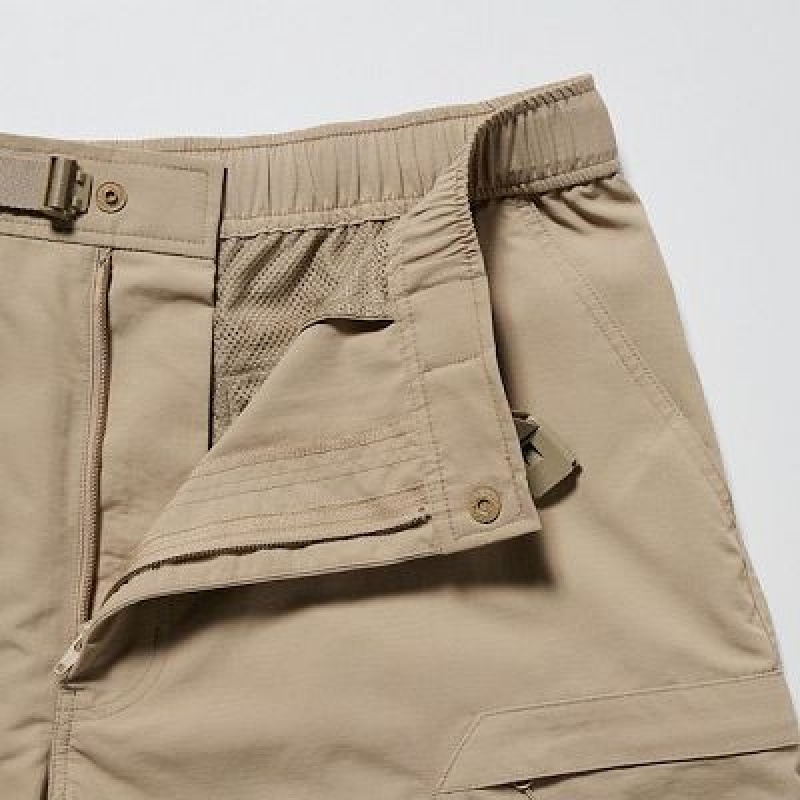 Women Uniqlo Geared Shorts Beige | 6555426