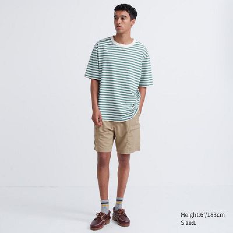 Women Uniqlo Geared Shorts Beige | 6555426