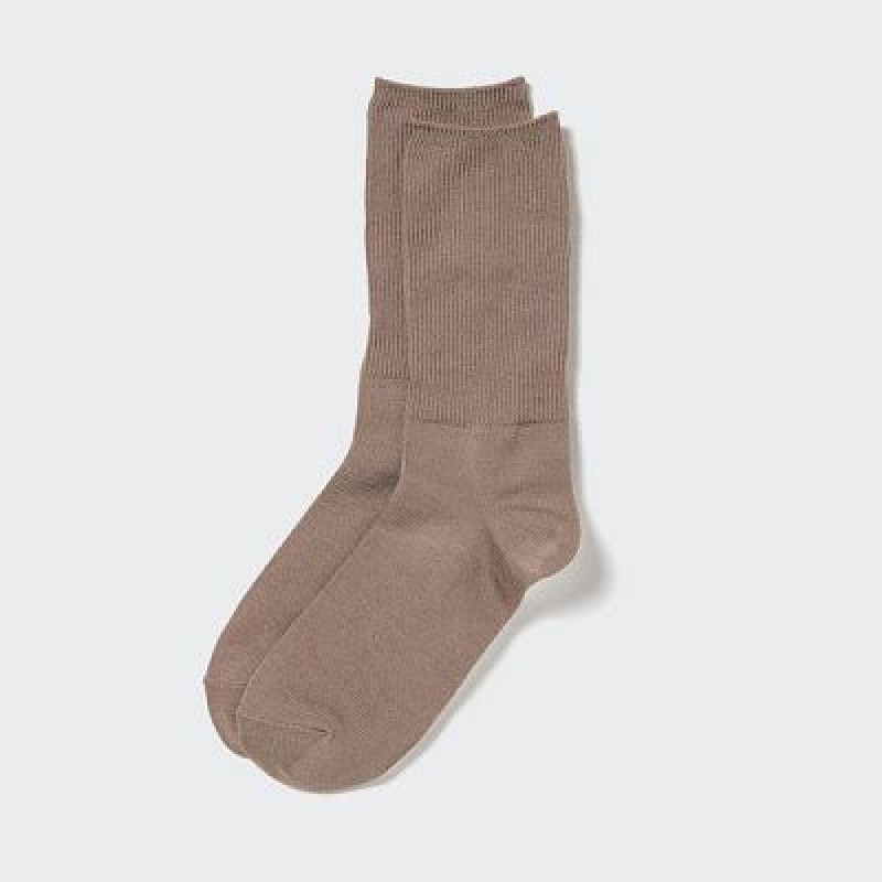 Women Uniqlo HEATTECH 2-Way Socks Beige | 6475713