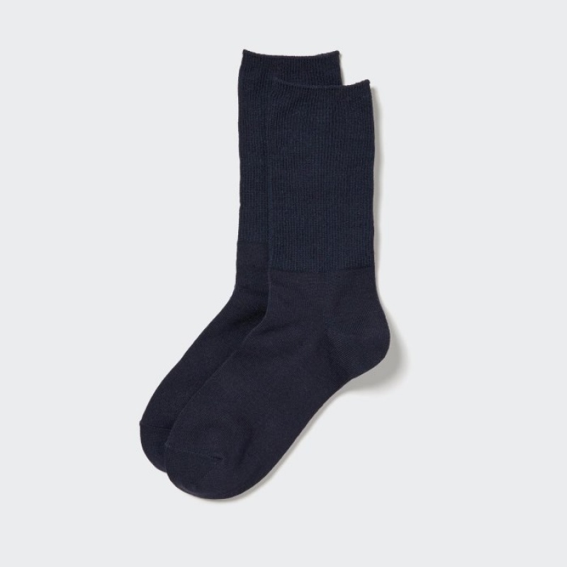 Women Uniqlo HEATTECH 2-Way Socks Navy | 1867297