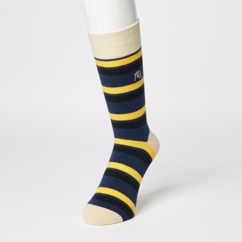 Women Uniqlo HEATTECH Anti-Odor Socks Navy | 3770423