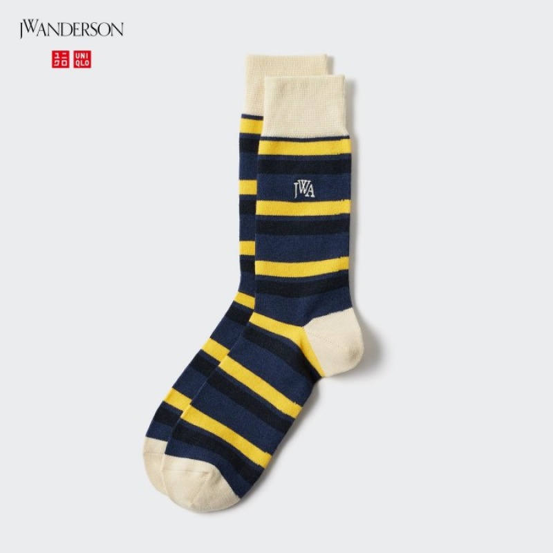 Women Uniqlo HEATTECH Anti-Odor Socks Navy | 3770423