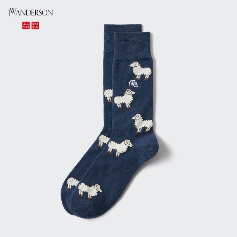 Women Uniqlo HEATTECH Anti-Odor Socks Navy | 585800