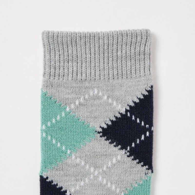 Women Uniqlo HEATTECH Argyle Socks Grey | 9379446