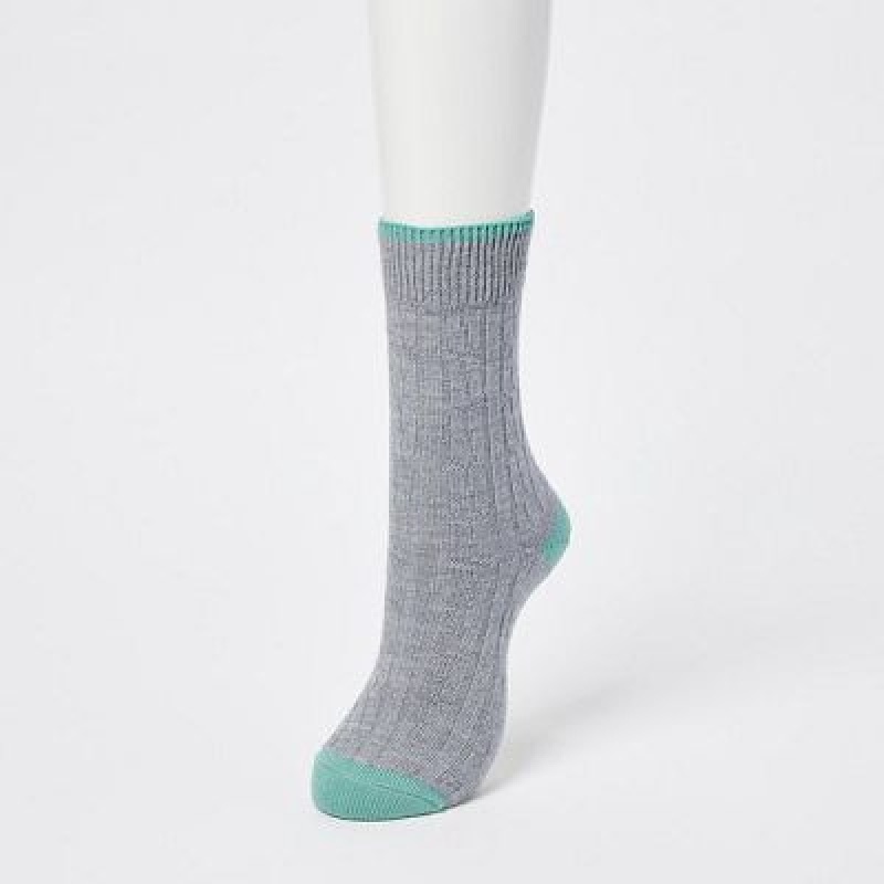 Women Uniqlo HEATTECH Cable Socks Grey | 1669470