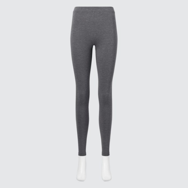 Women Uniqlo HEATTECH Cotton Extra Warm Leggings Grey | 5825995