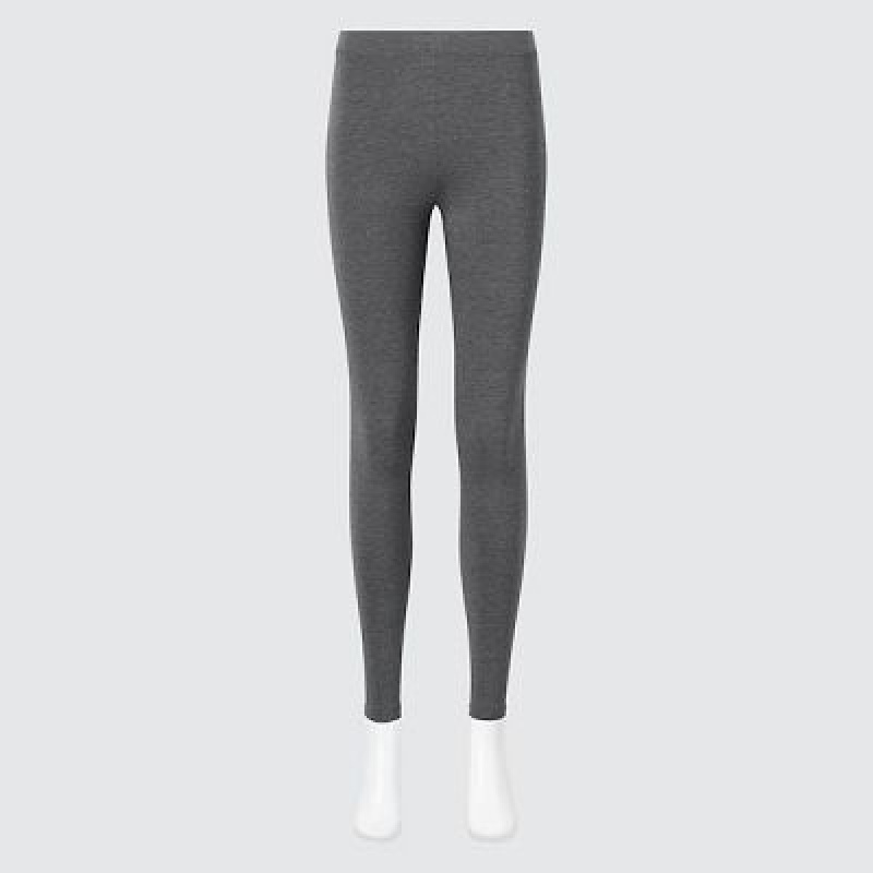 Women Uniqlo HEATTECH Cotton Leggings Grey | 2652883