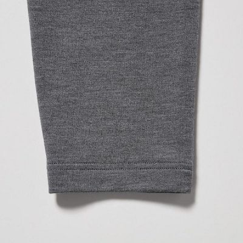 Women Uniqlo HEATTECH Cotton Leggings Grey | 7037686