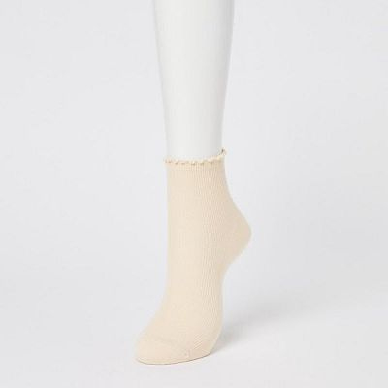 Women Uniqlo HEATTECH Crew Mellow Socks Beige | 9144072