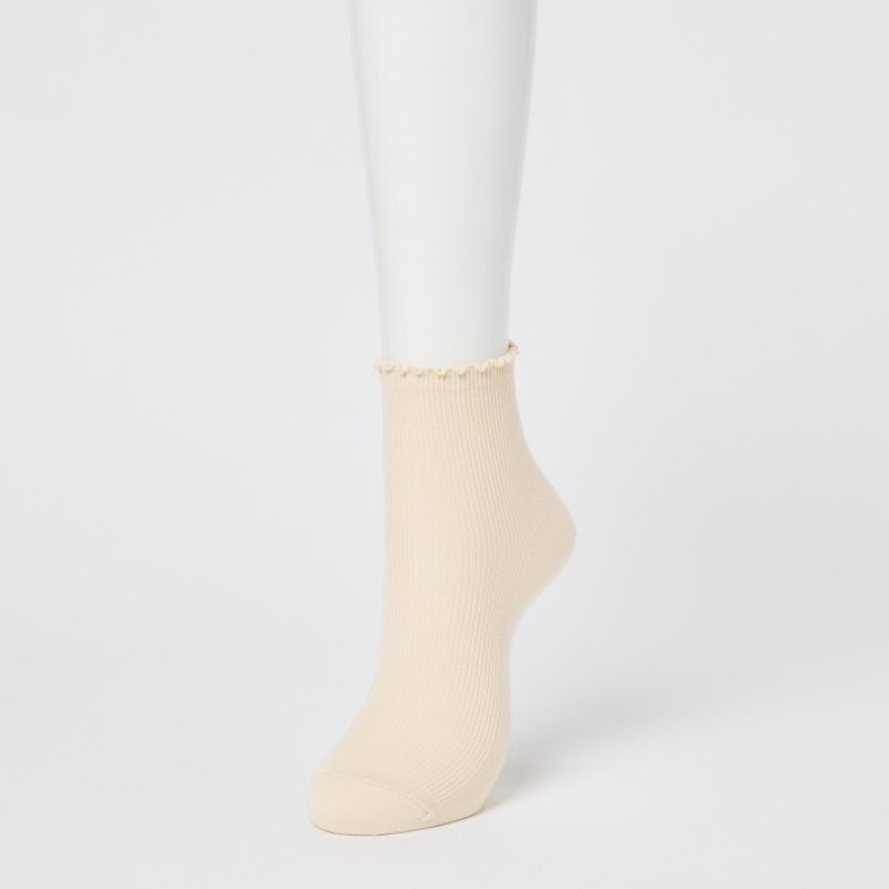 Women Uniqlo HEATTECH Crew Mellow Socks White | 1687474