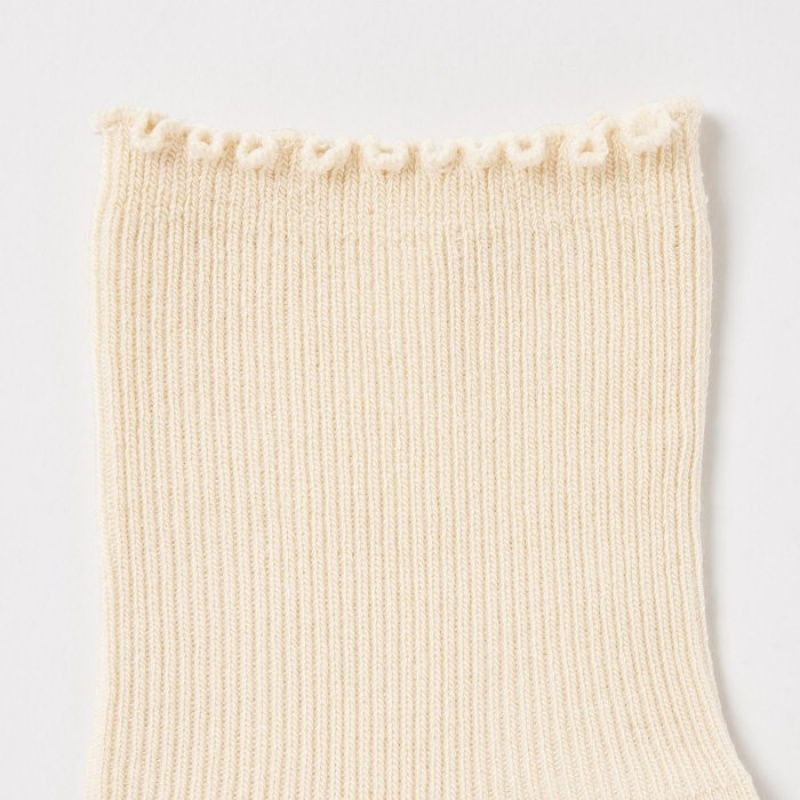 Women Uniqlo HEATTECH Crew Mellow Socks White | 1687474