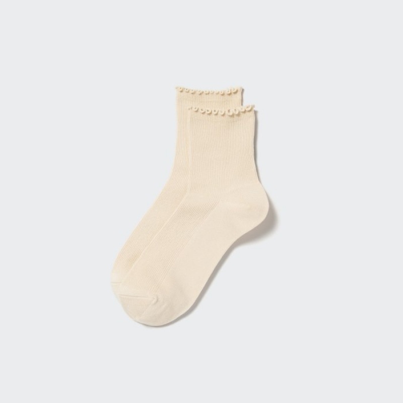 Women Uniqlo HEATTECH Crew Mellow Socks Beige | 5131154