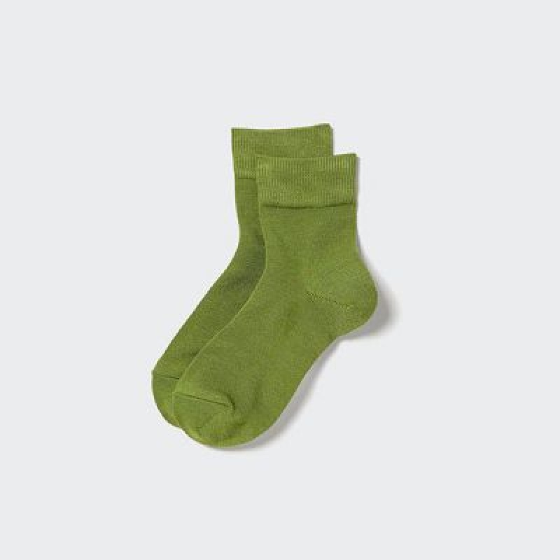 Women Uniqlo HEATTECH Crew Relax Socks Green | 7720005