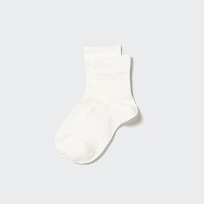 Women Uniqlo HEATTECH Crew Relax Socks White | 5375783