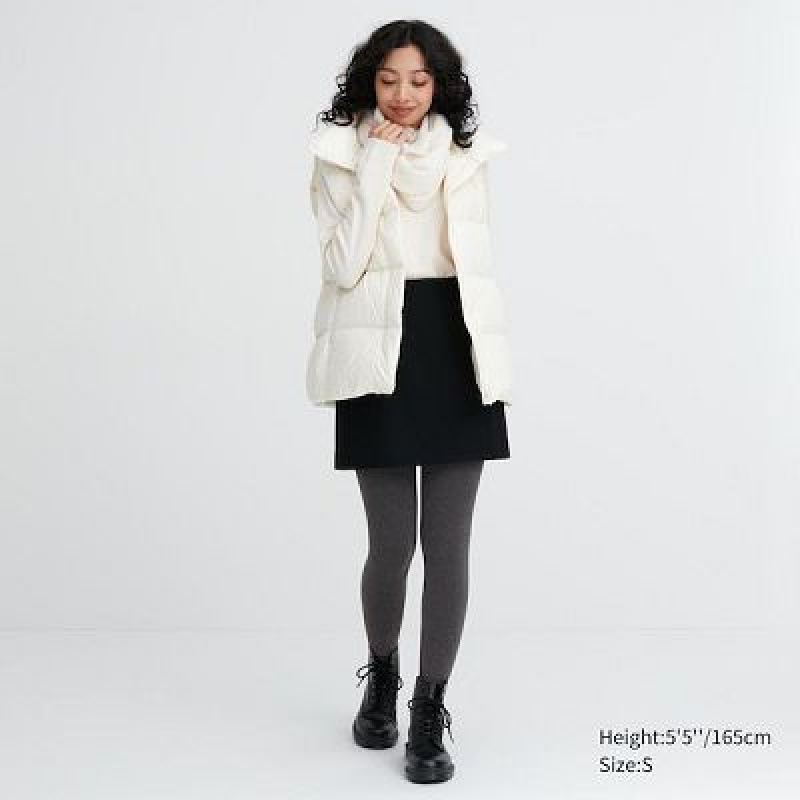 Women Uniqlo HEATTECH Extra Warm Pile-Lined Tight Grey | 6479476